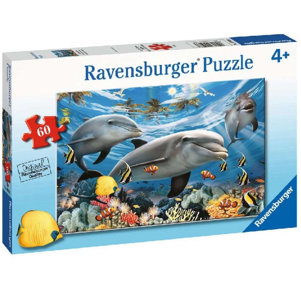 New sealed Ravensburger- 60 Piece Puzzle - Caribbeans Smiley Dophins